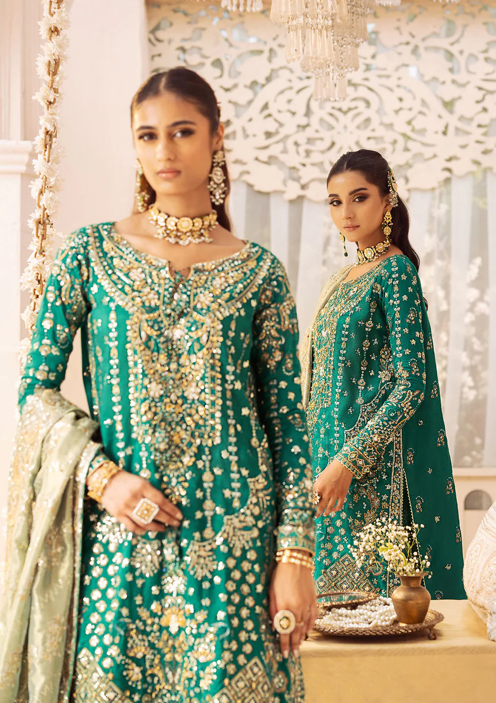 Emerald Elegance - Pakistani Wedding Formal Wear By AIK