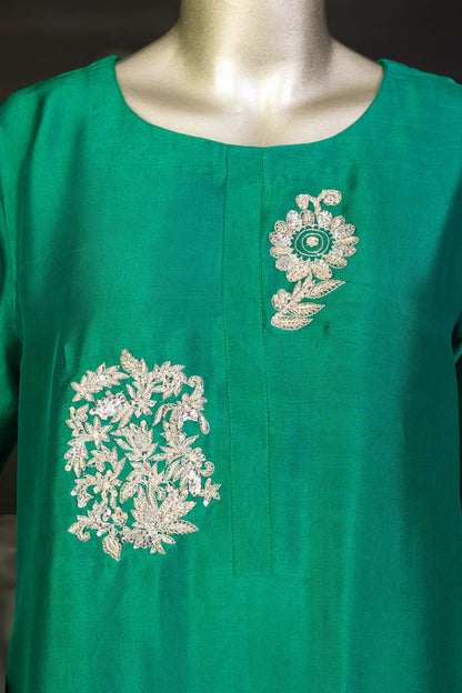 Emerald Moonlight- Elegance Formal Wear Embroidered Dress