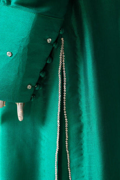 Emerald Moonlight- Elegance Formal Wear Embroidered Dress