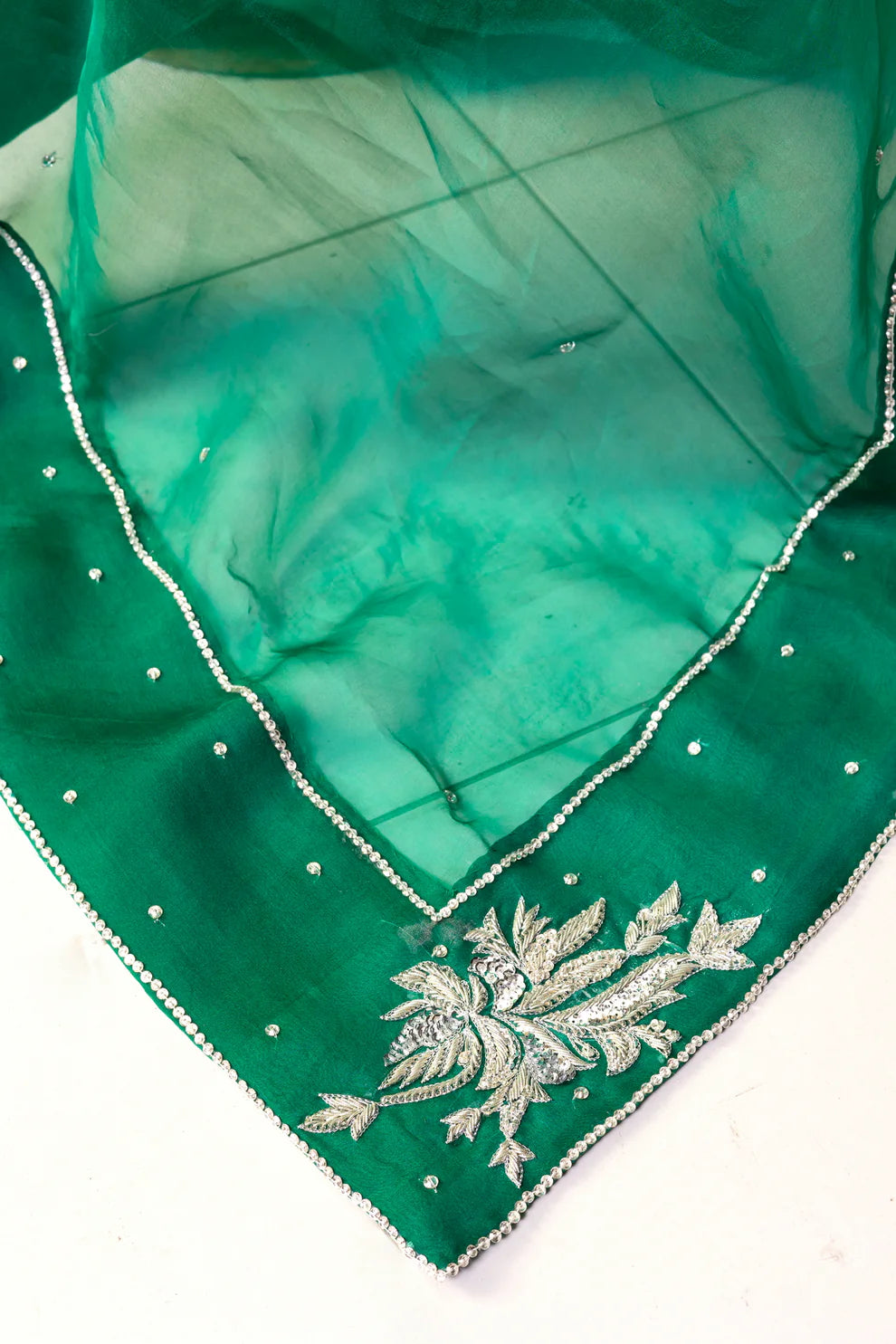 Emerald Moonlight- Elegance Formal Wear Embroidered Dress