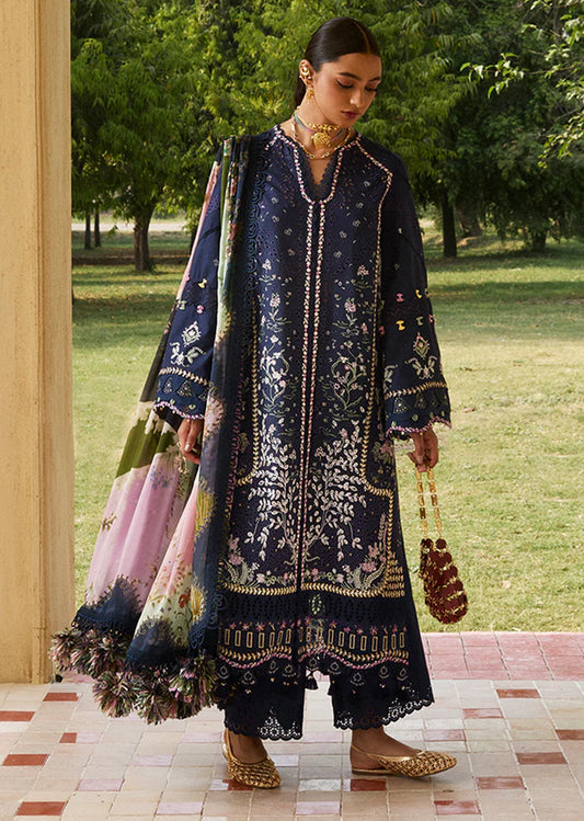 Ena-Deep Blue Embroidered Eid Lawn Suit-Suffuse 2025