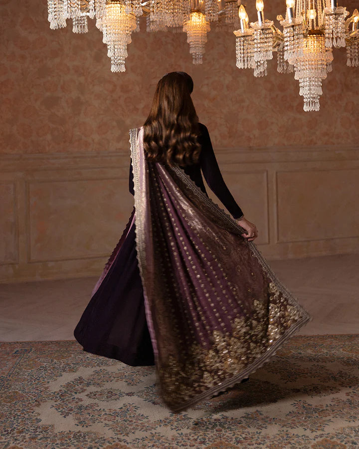 Erna-Pakistani Embellished Long Shirt with Culotte-By-Faiza Saqlain