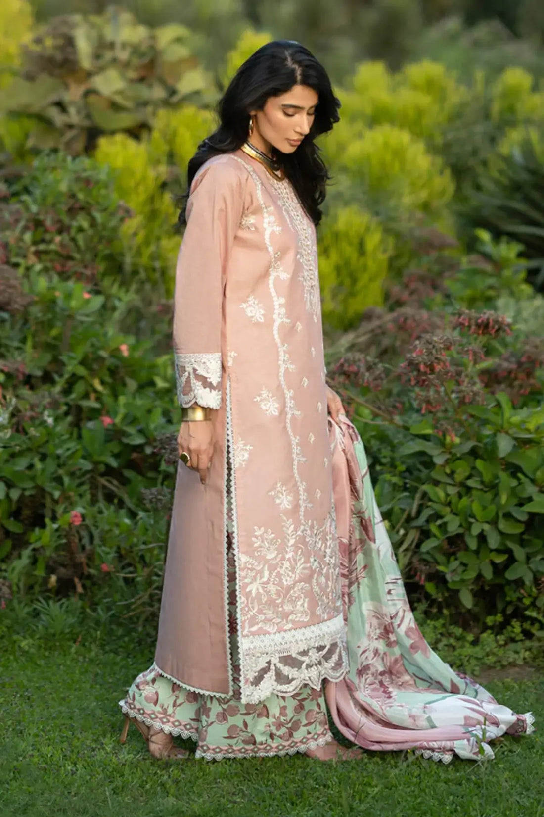 Esme 02 pink stitched lawn 3PC suit with silk dupatta by Zainab Chottani Pakistanimoda