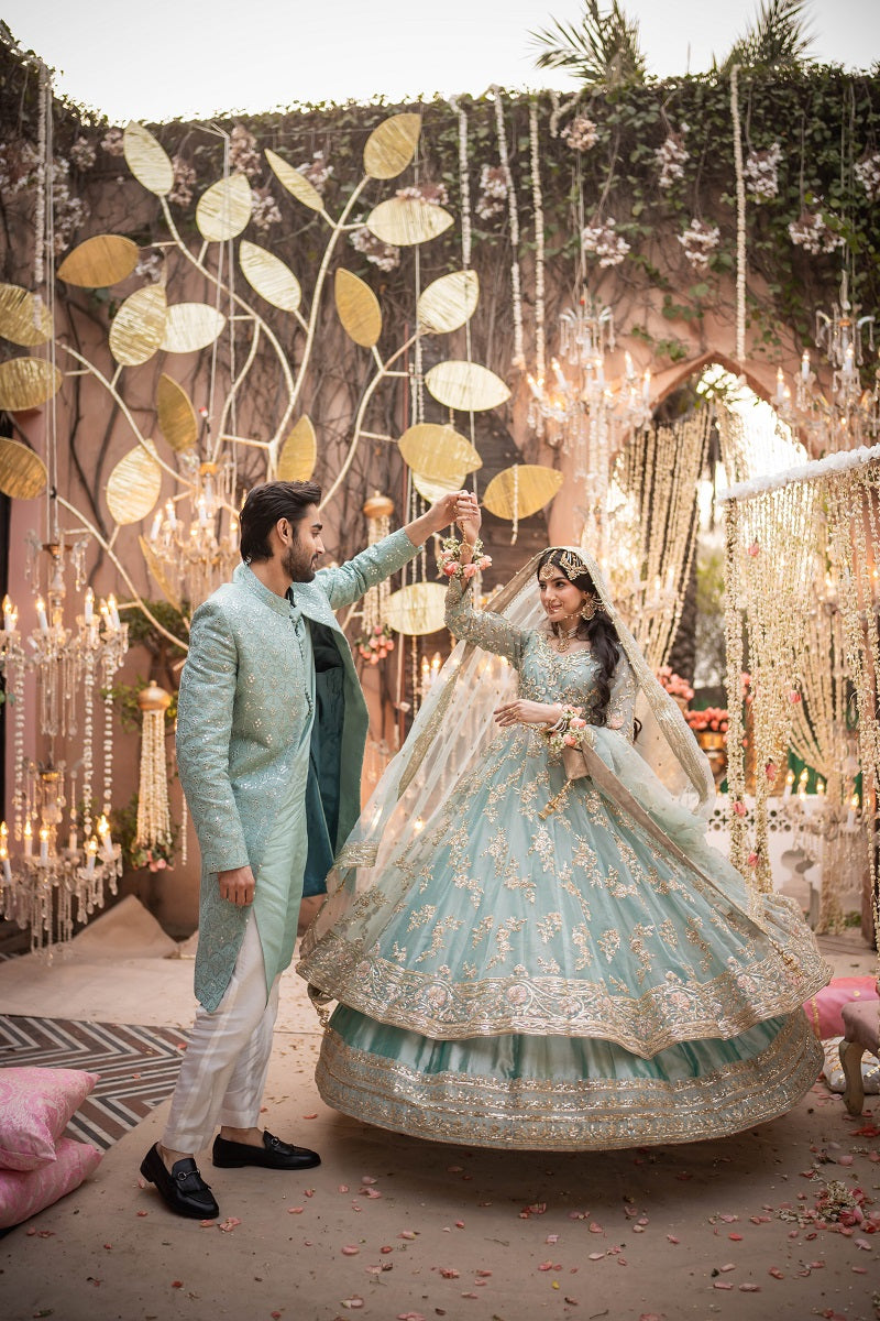 Ethereal Beauty - Pishwas with Lehenga Bridal Ensemble