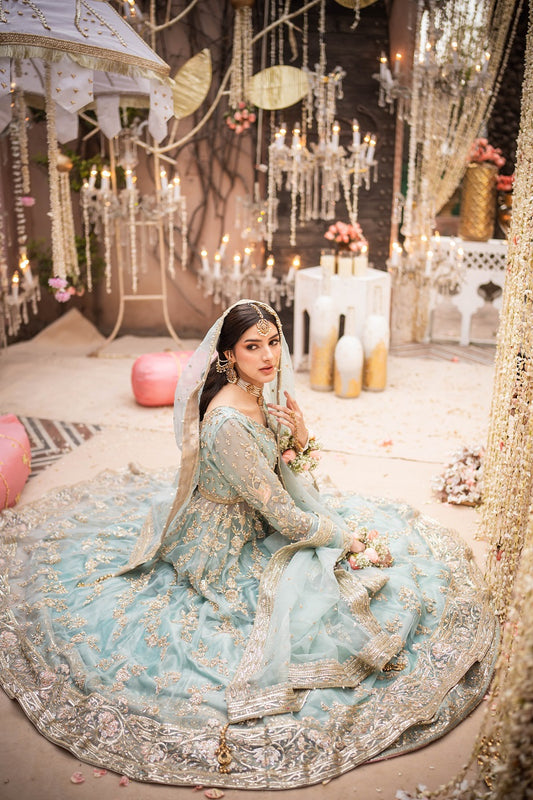 Ethereal Beauty - Pishwas with Lehenga Bridal Ensemble By Maha Wajahat Khan