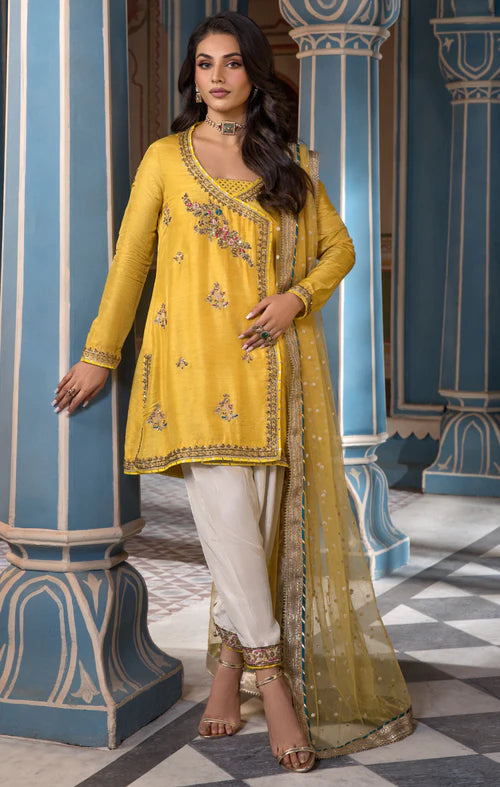 Eyrza- Pakistani Embroidered Silk Shalwar Suit for Celebrations By-Maya Pret-A-Porter
