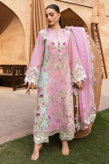 Saira Shakira Breeze ’26 FAYE-7-A peach pink luxury lawn suit Pakistanimoda