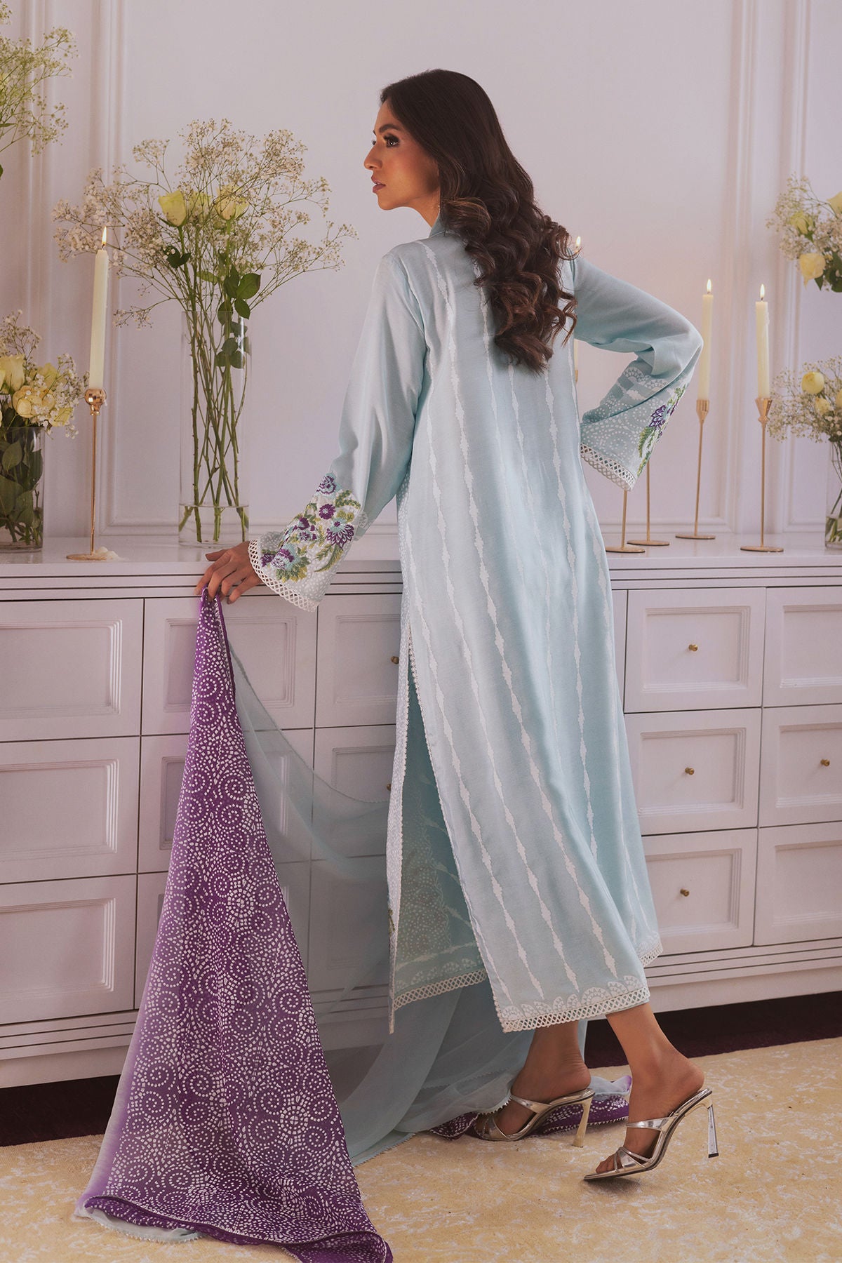 Famya- Pakistani Ice Blue Party Wear Outfit By- annus abrar