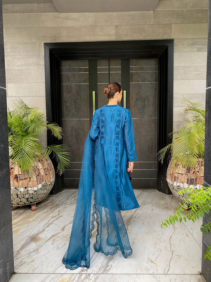 Fasana - Beautiful Blue Silk Outfit