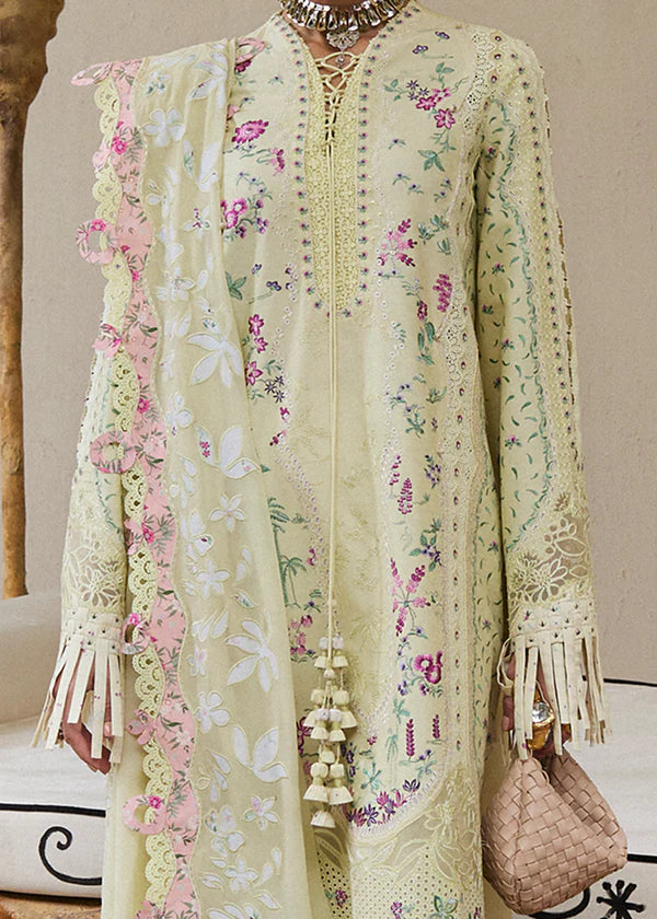Ferida-Lime Yellow Eid Jacquard Suit-Suffuse 2025 USA & UK