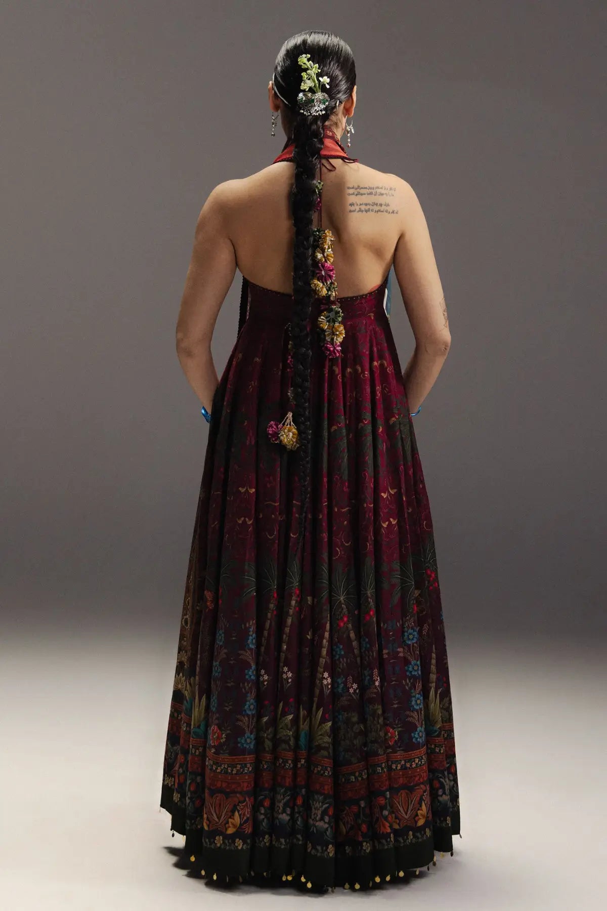 Zara Shahjahan Firdaus D6 Anarkali 2026 burgundy Pima lawn stitched dress