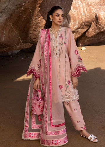 Floral Crush - D6 B- Blush Embroidered Lawn Outfit By- Crimson