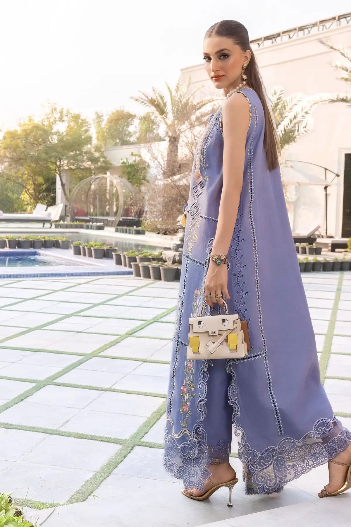 Floral Serenity D1B deep periwinkle suit Crimson Lawn 2026 Pakistanimoda