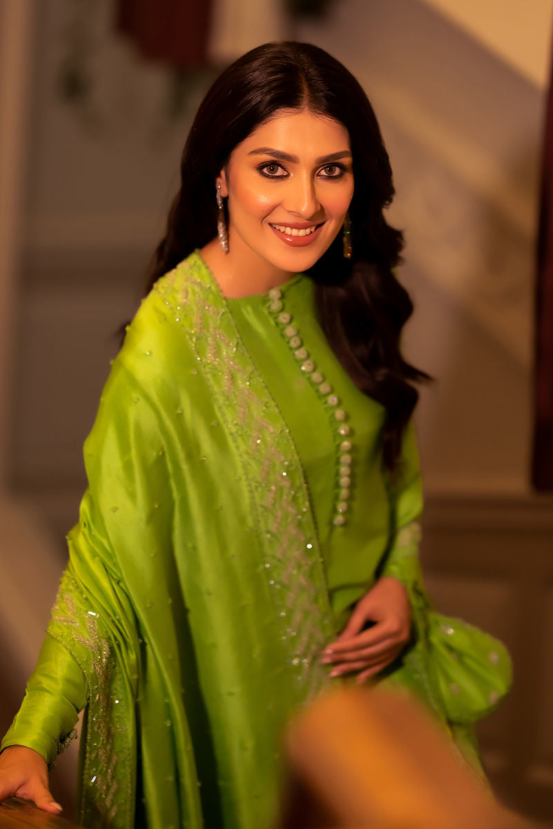 Forest Chic - Beautiful Apple Green Color Dress