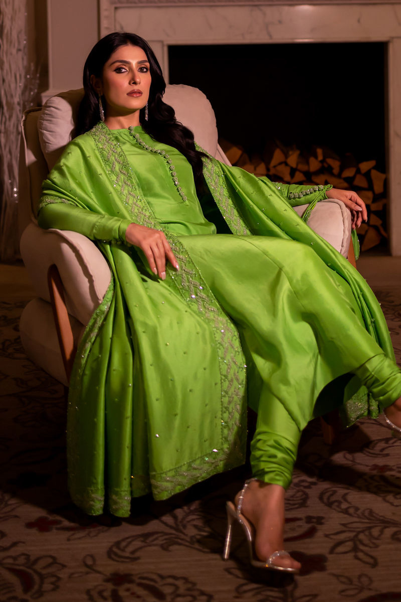 Forest Chic - Beautiful Apple Green Color Dress