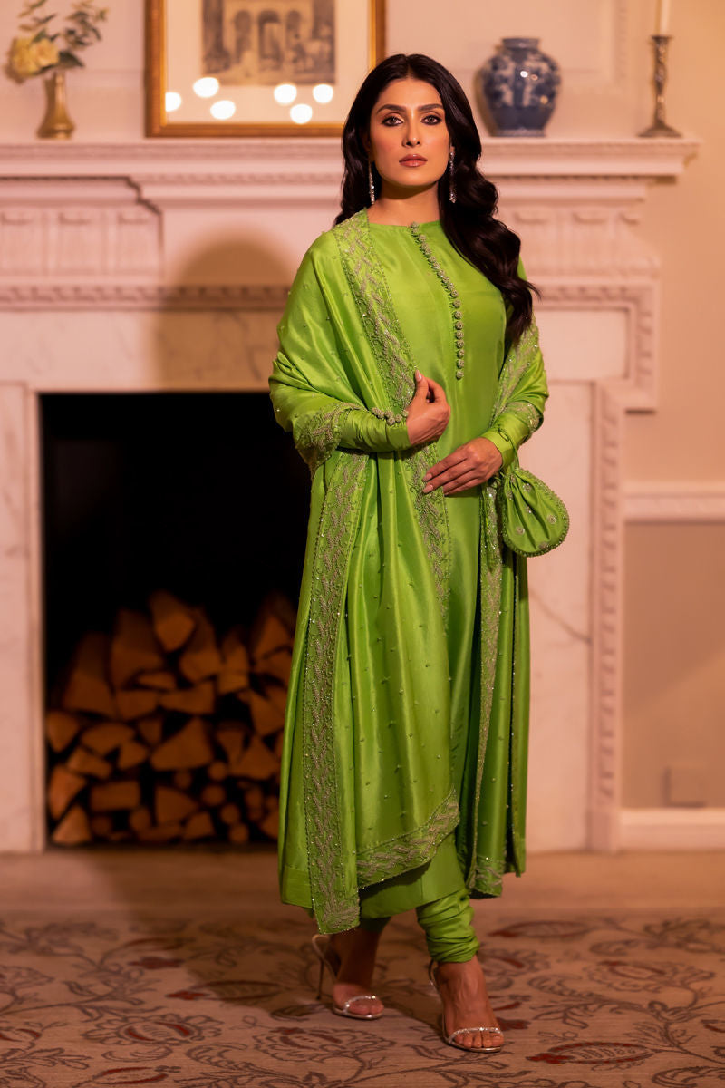 Forest Chic - Beautiful Apple Green Color Dress