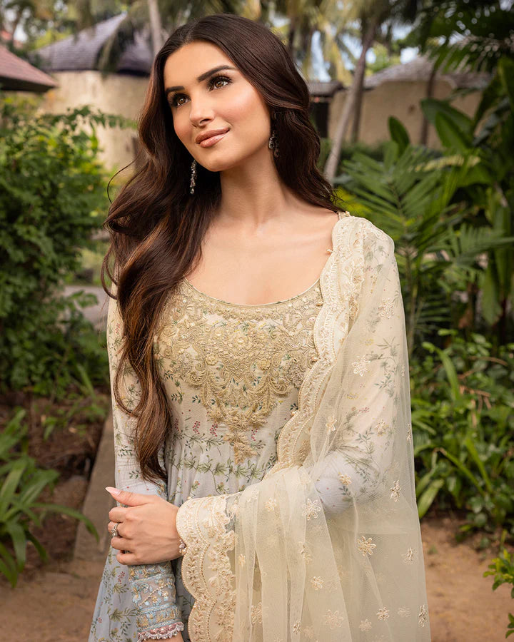 Freesia- Zinnia Luxury Lawn Ensemble'25 By- Faiza Saqlain
