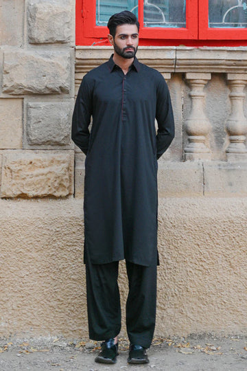 G-05- Black Wash & Wear Casual Men’s Stitched Suit