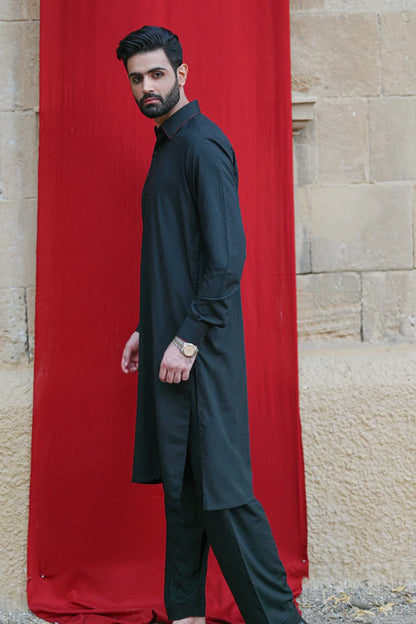 G-05- Black Wash & Wear Casual Men’s Stitched Suit