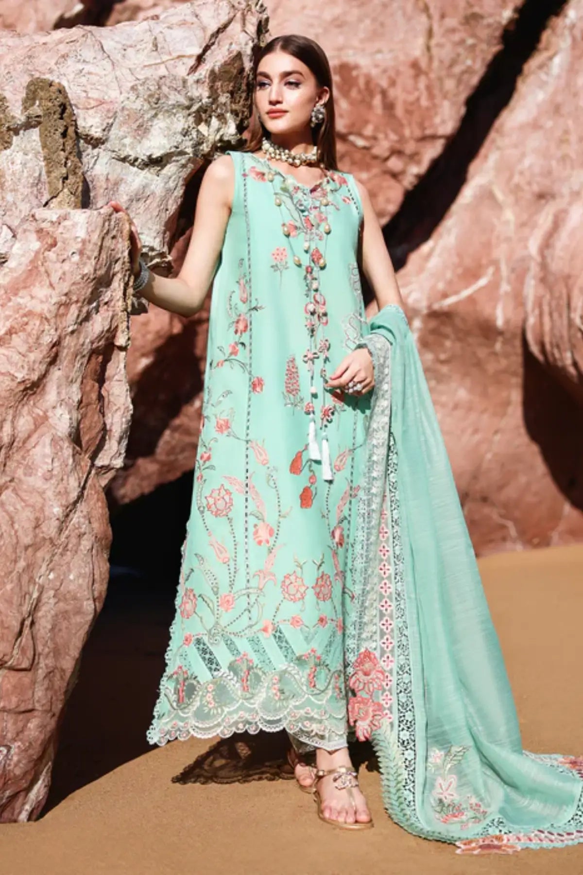 Saira Shakira Breeze GIA-5-B aquamarine designer lawn suit Pakistanimoda