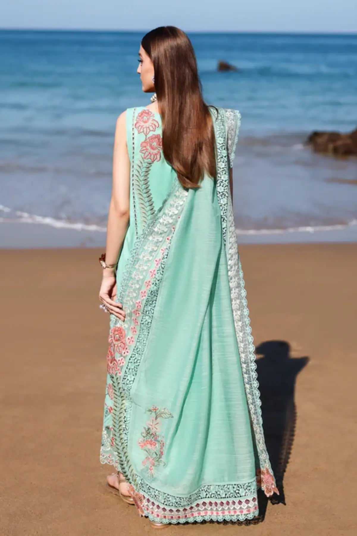 Saira Shakira Breeze GIA-5-B aquamarine designer lawn suit Pakistanimoda