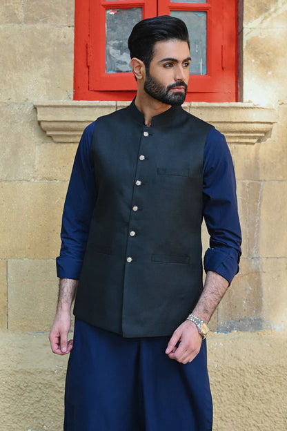 GW-07- Toffee Yarn Dyed Dobby Waist Coat Set