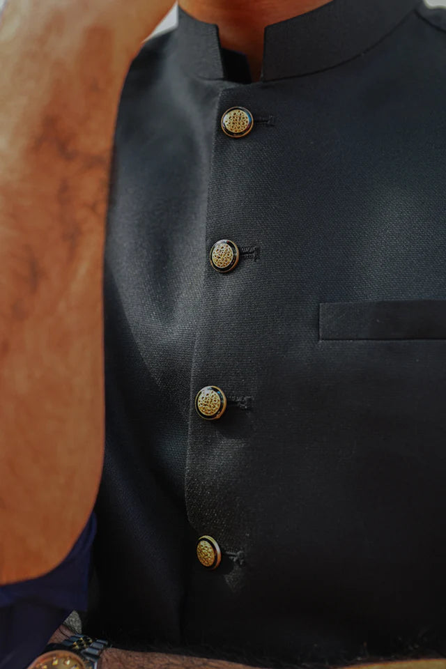 GW-07- Toffee Yarn Dyed Dobby Waist Coat Set