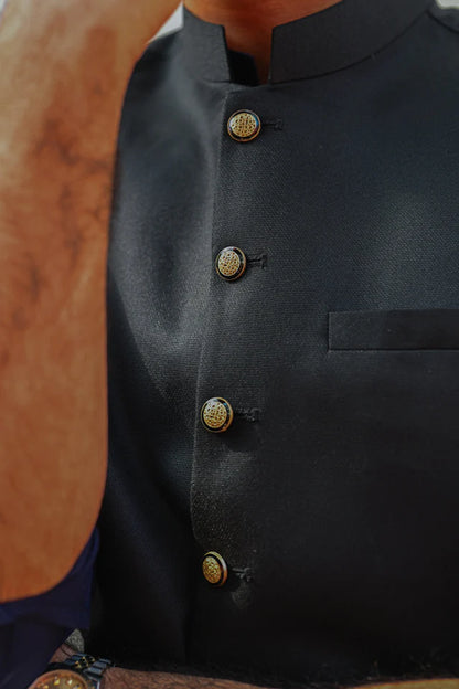 GW-07- Toffee Yarn Dyed Dobby Waist Coat Set