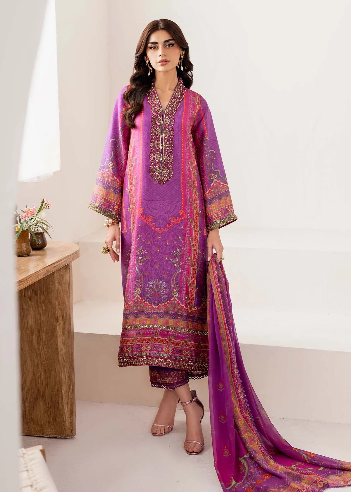 Giana-Violet ethnic wear for women in pure silk by-Kanwal Malik