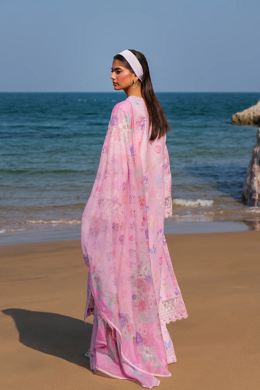 Gilded- Pink Embroidered Luxury Lawn'25 Outfit By- Afrozeh