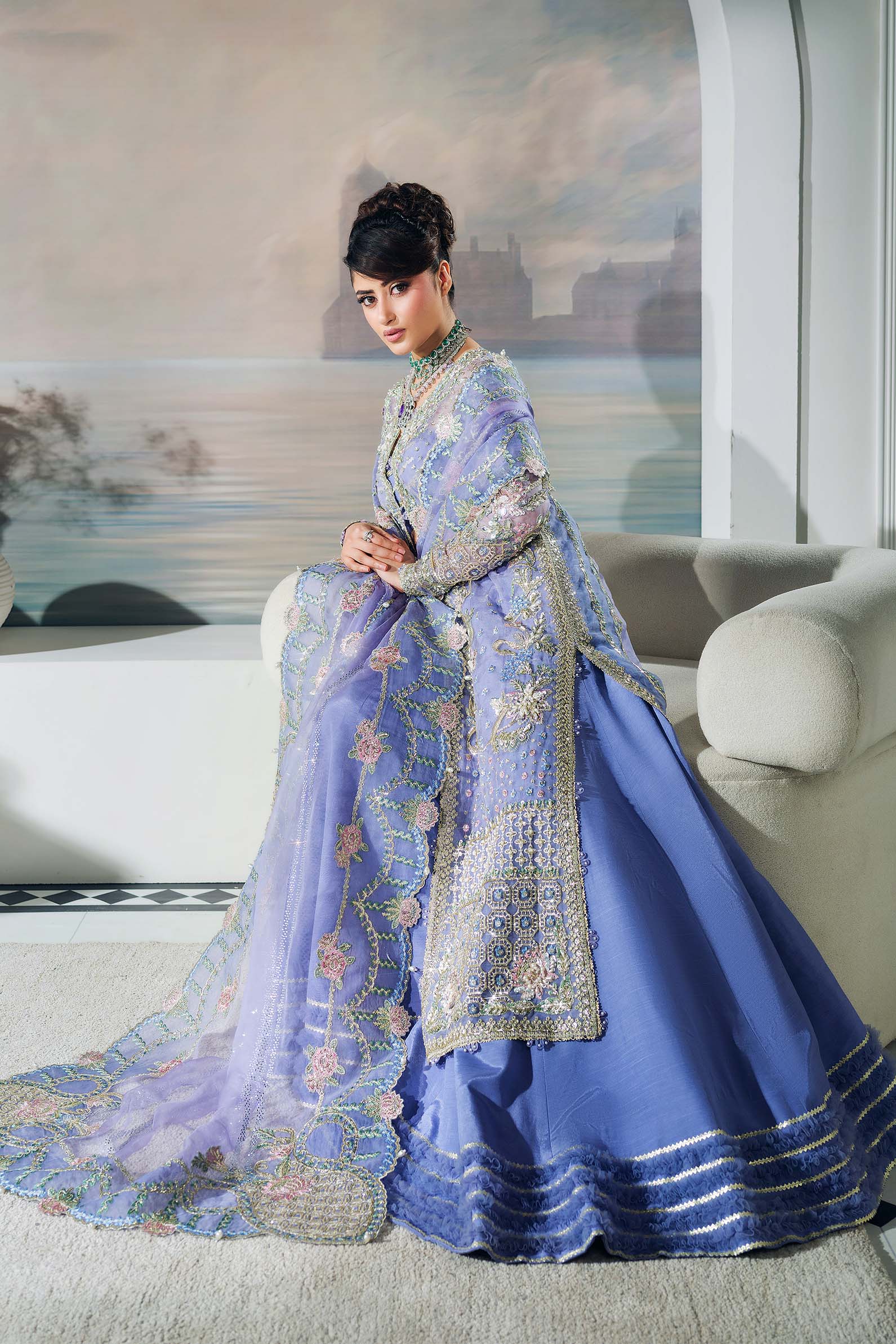 Maryam Hussain Giya – Lavender Formal Outfit for Weddings Online