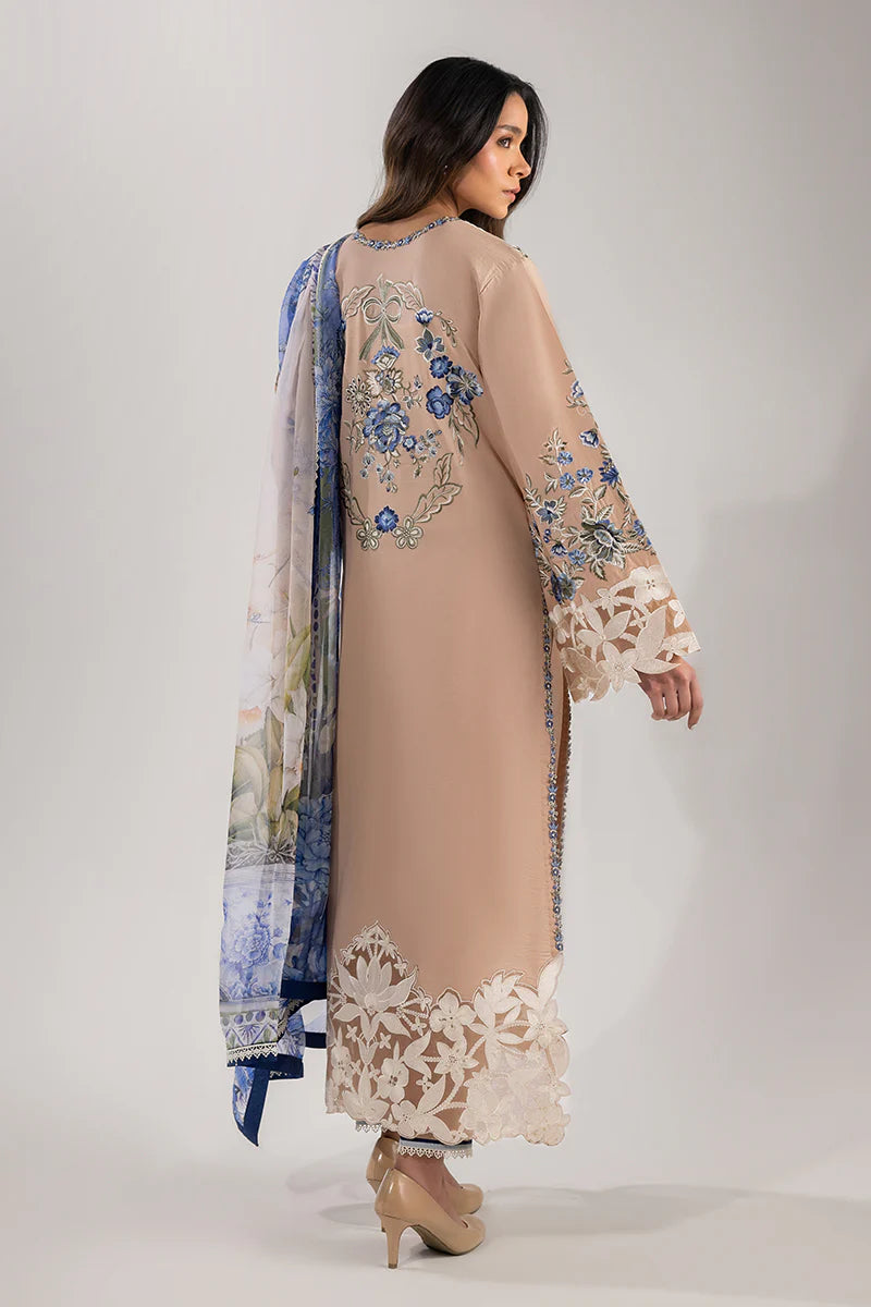 Glistening Groove- Mocha  Manaram Luxury lawn Outfit By- Mushq