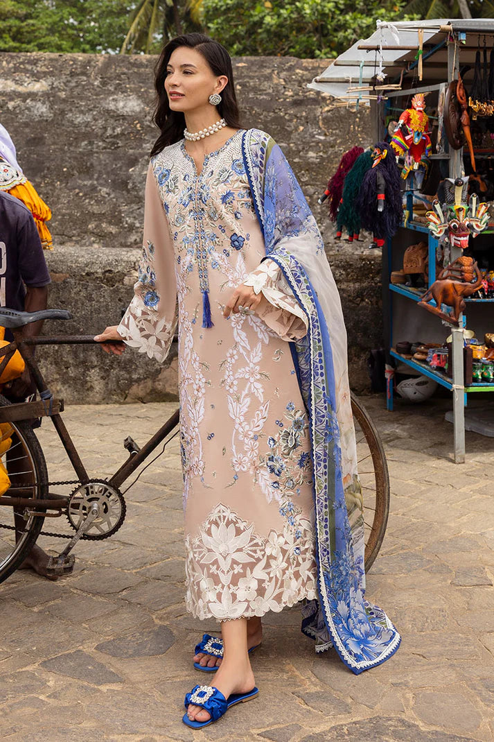 Glistening Groove- Mocha  Manaram Luxury lawn Outfit By- Mushq