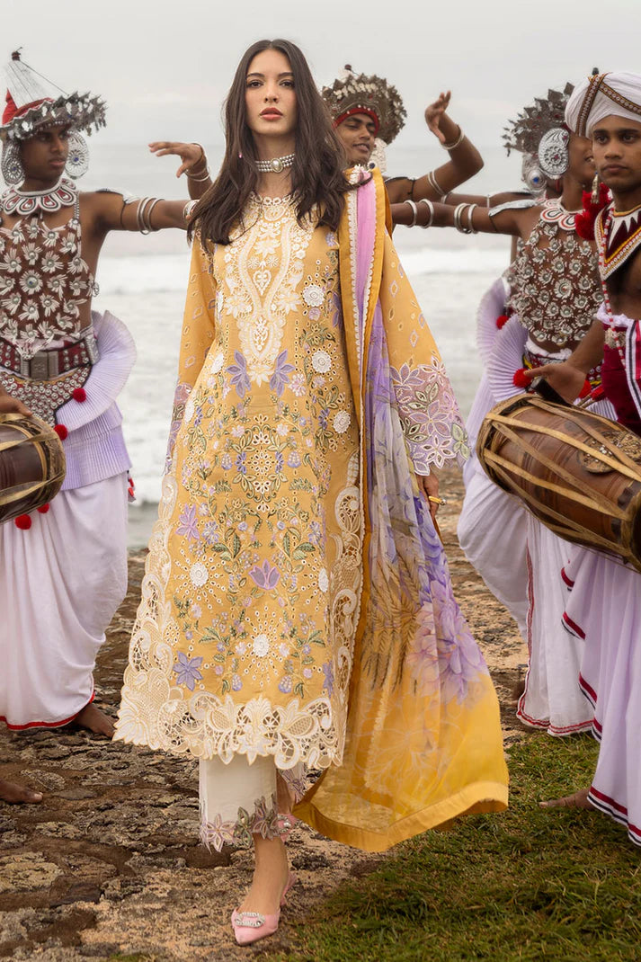 Gold Glow- Gold Manaram Luxury lawn Outfit By- Mushq