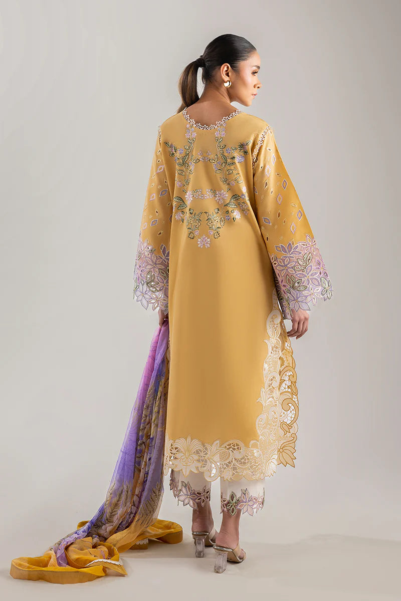 Gold Glow- Gold Manaram Luxury lawn Outfit By- Mushq