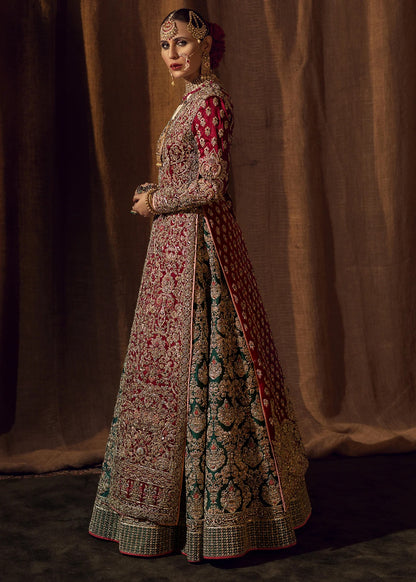 Golden Aura Beautiful Bridal Lehenga By Hussain Rehar