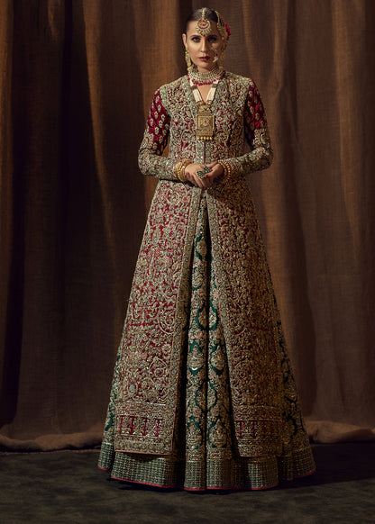 Golden Aura Beautiful Bridal Lehenga By Hussain Rehar