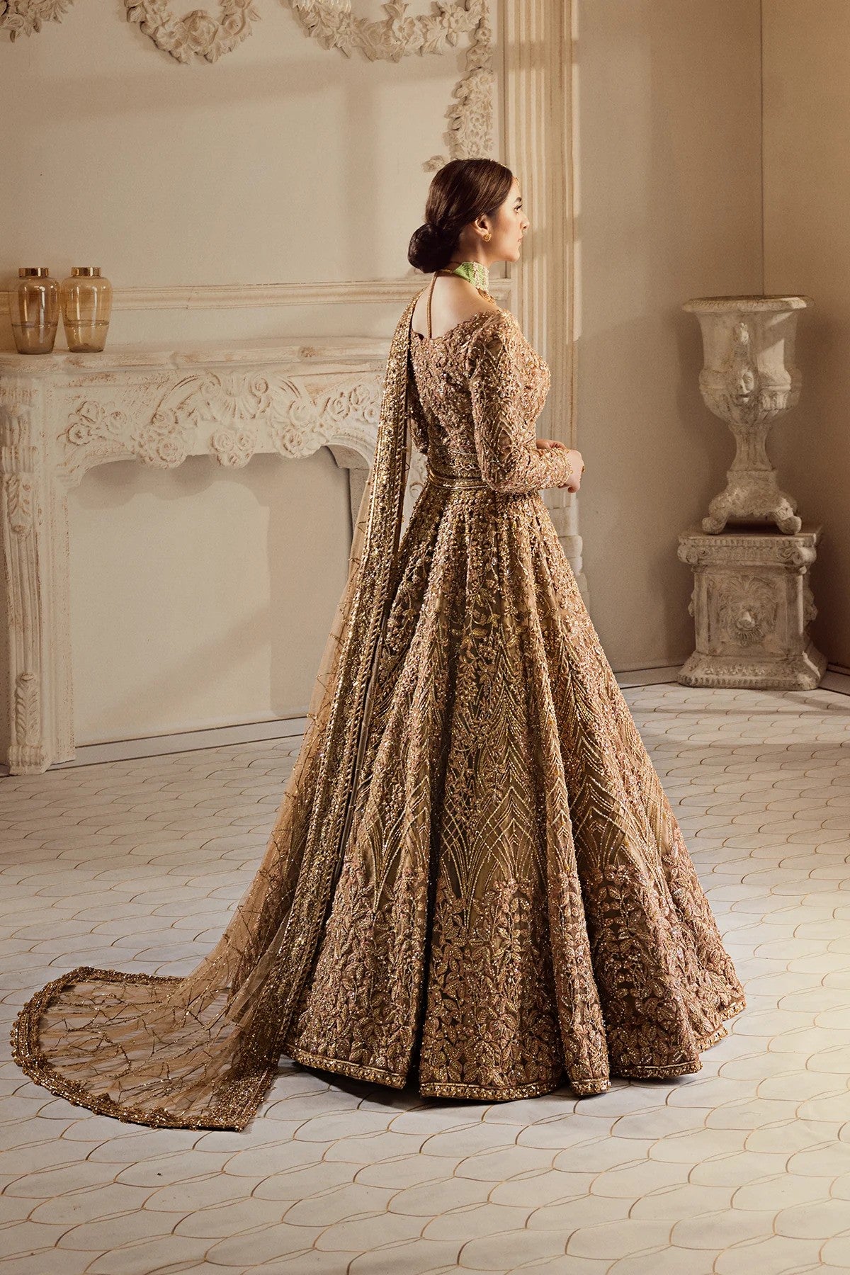 Golden Girl - Beautiful Bridal Lehenga Choli By Erum Khan