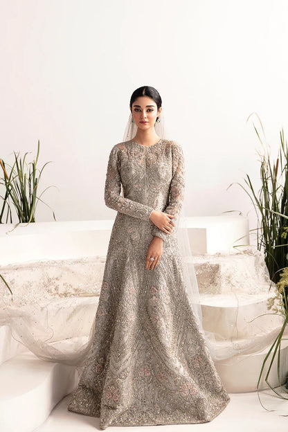 Graceful Silver Grey Maxi By Saira Rizwan