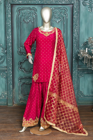 Gulaab- Red and Gold Traditional Pakistani Shalwar Suit