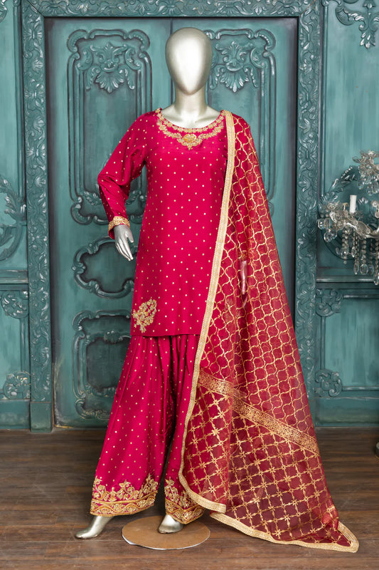 Gulaab- Red and Gold Traditional Pakistani Shalwar Suit