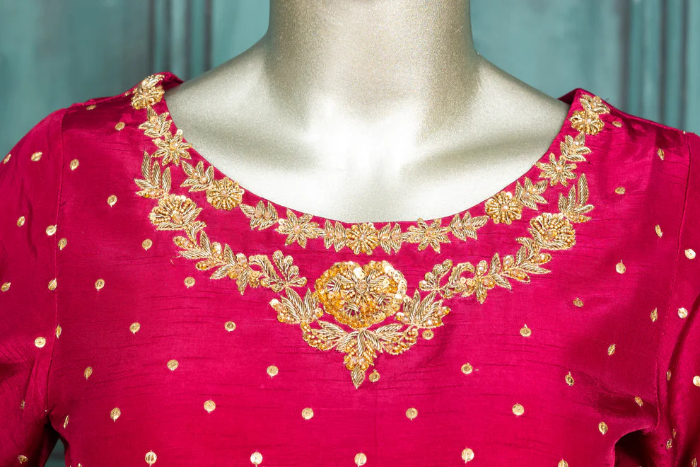 Gulaab- Red and Gold Traditional Pakistani Shalwar Suit