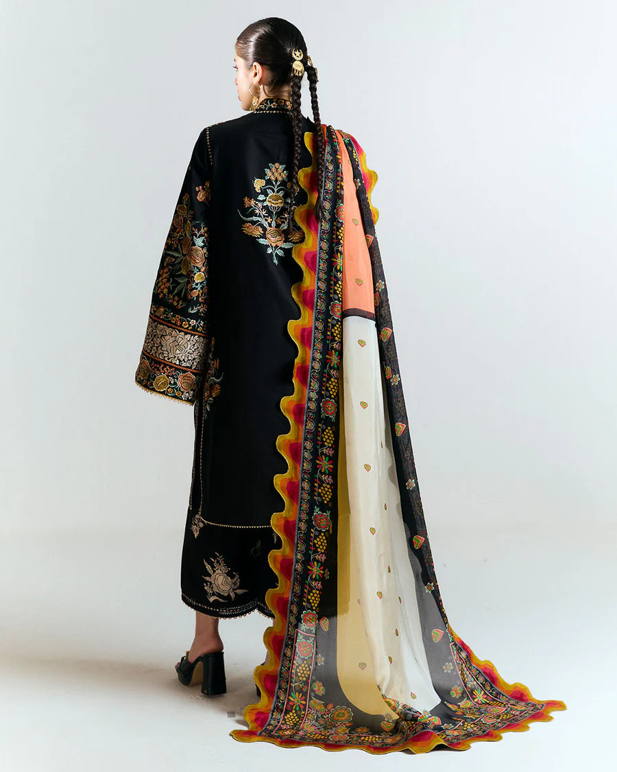 Gulbar-Vibrant color contrast outfit with embroidered culottes