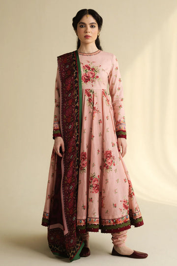 Gulnaar-D5-Vintage Mughal-inspired Pima-Lawn outfit with high neckline by-Zara shahjahan