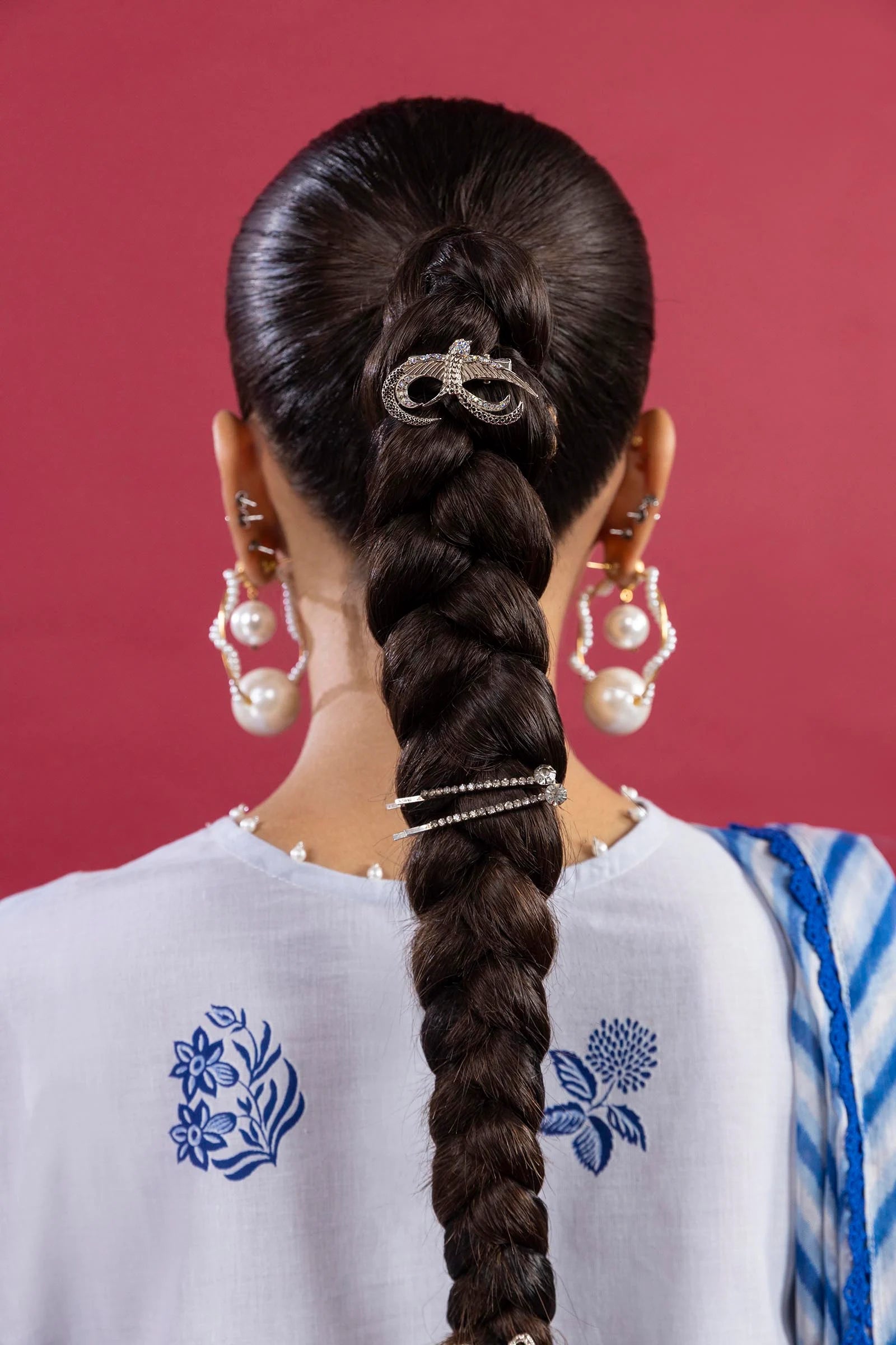 H253-003B-3AI – Mahay aqua lawn stitched outfit with chiffon dupatta and cambric pants – Summer-ready suit for Pakistani women abroad at Pakistanimoda