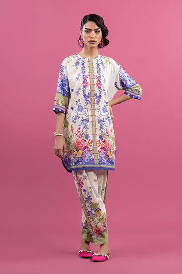 H253-005A-2C – Mahay stitched lawn dress with blue print, cambric pants, and chiffon dupatta – Ready-to-wear for USA shoppers at Pakistanimoda