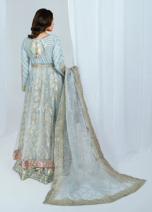 Hayat- Pakistani Ice Blue Maxi Outfit For Eid Wear