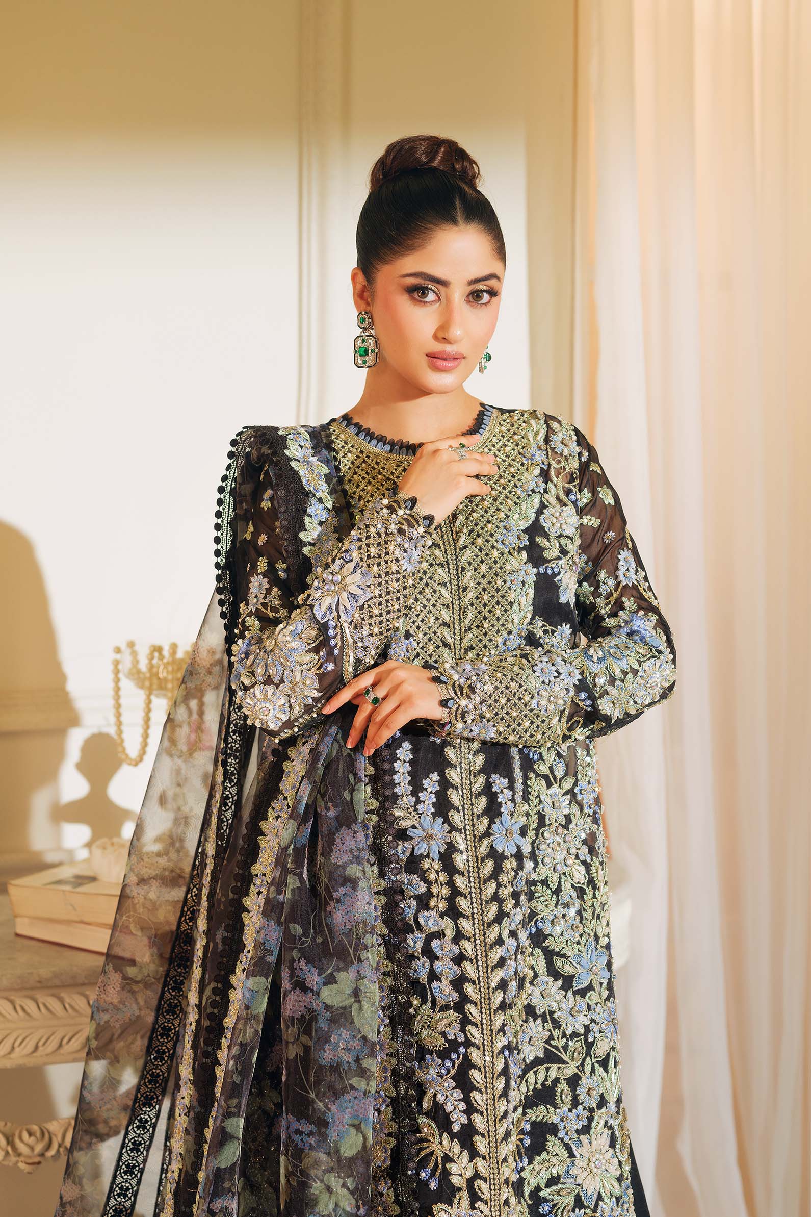 Hoor – Maryam Hussain Luxury Black Stitched Wedding Suit Online
