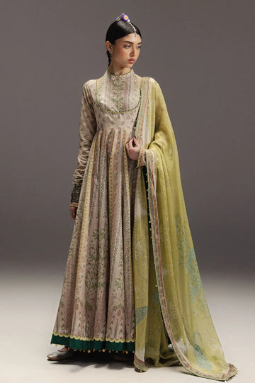 Zara Shahjahan Hoorain D8 ivory festive Anarkali stitched by Pakistanimoda