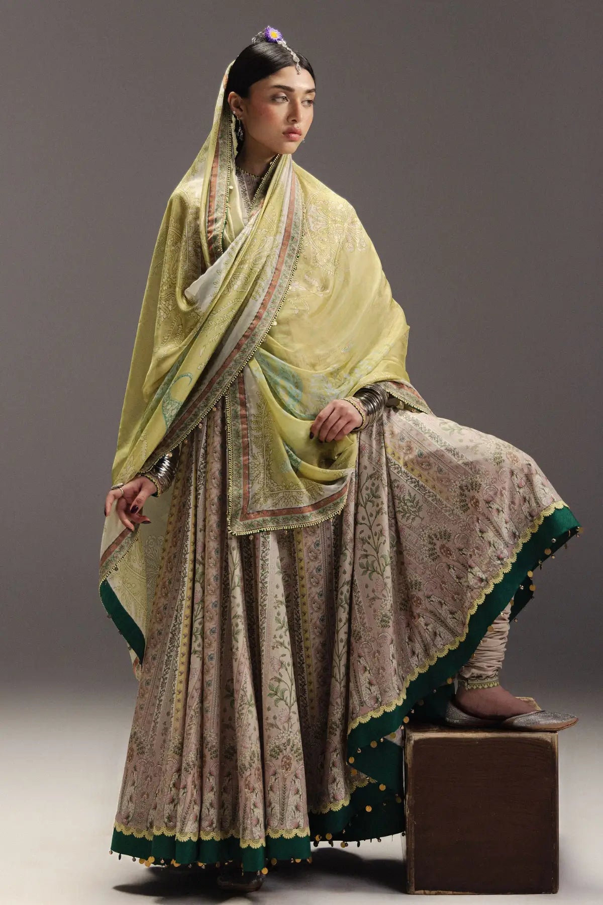 Zara Shahjahan Hoorain D8 ivory festive Anarkali stitched by Pakistanimoda